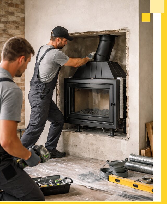 Установка каминных топок в Сосногорске: монтаж, подключение