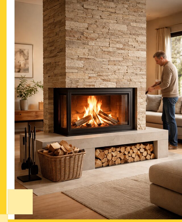 Дровяной камин под ключ в Сосногорске от 206320 р. | ЭриданСно