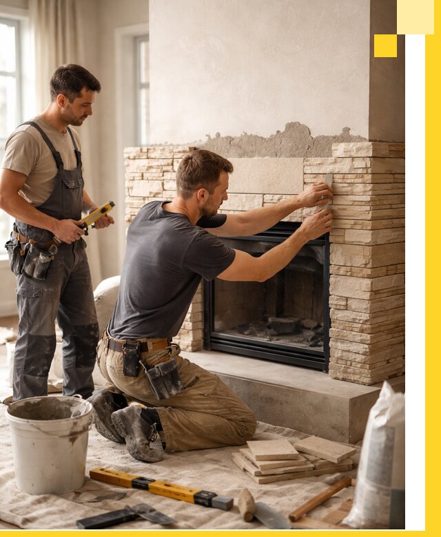 Установка и монтаж каминов для загородного дома в Сосногорске