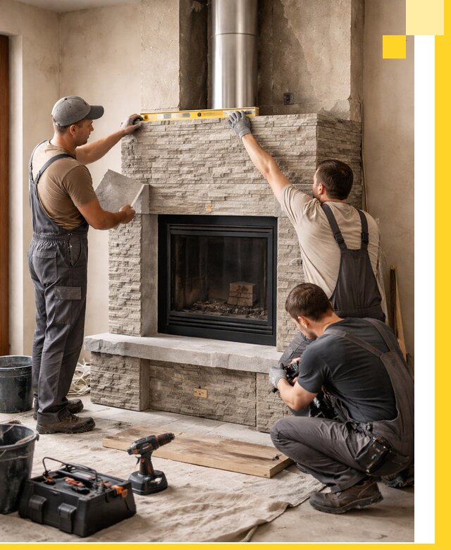 Профессиональный монтаж каминов под ключ в Сосногорске для дома