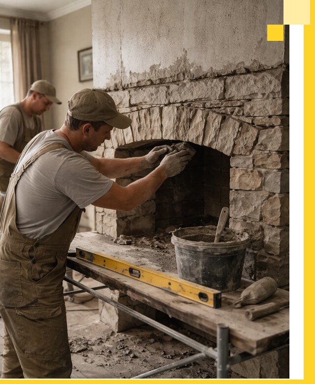 Изготовление каминов под ключ в Сосногорске, монтаж и отделка