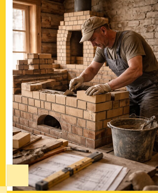 Кладка печей из кирпича в Сосногорске цены от 30948 р. - ЭриданСно