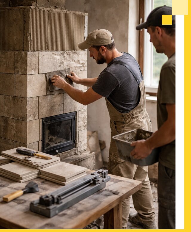 Профессиональная облицовка печей в Сосногорске: керамика и камень