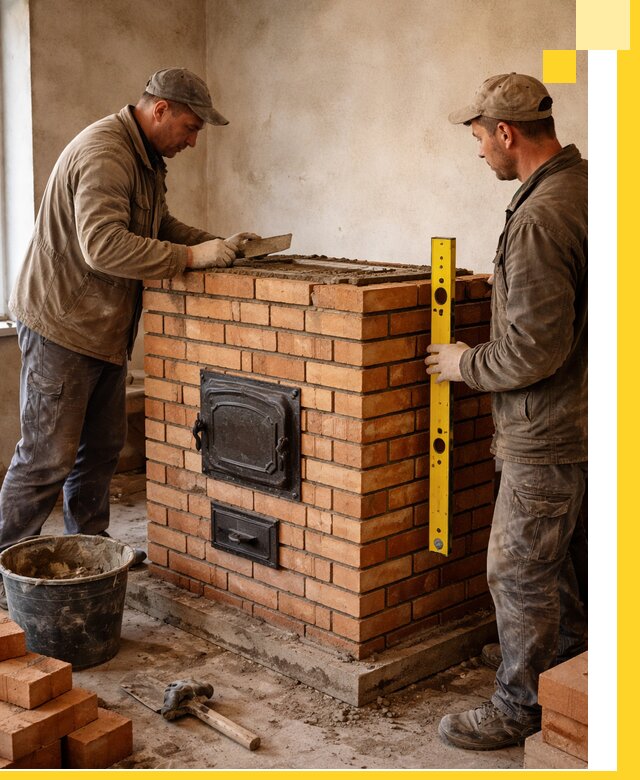 Отопительные печи под ключ в Сосногорске, установка и сборка