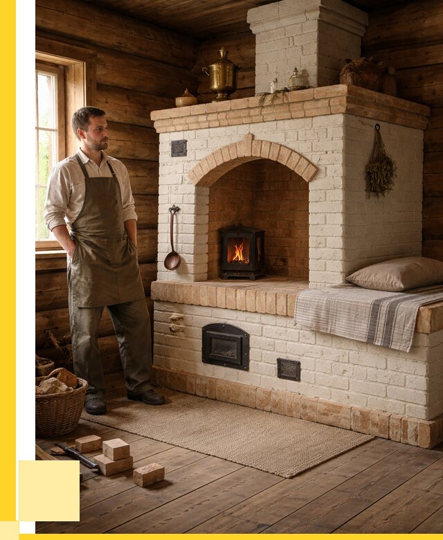 Русские печи с лежанкой под ключ в Сосногорске от 154740 р. ЭриданСно