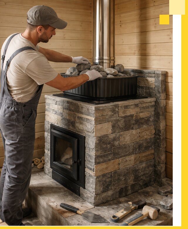 Печи для парной в Сосногорске, производство, монтаж и обслуживание