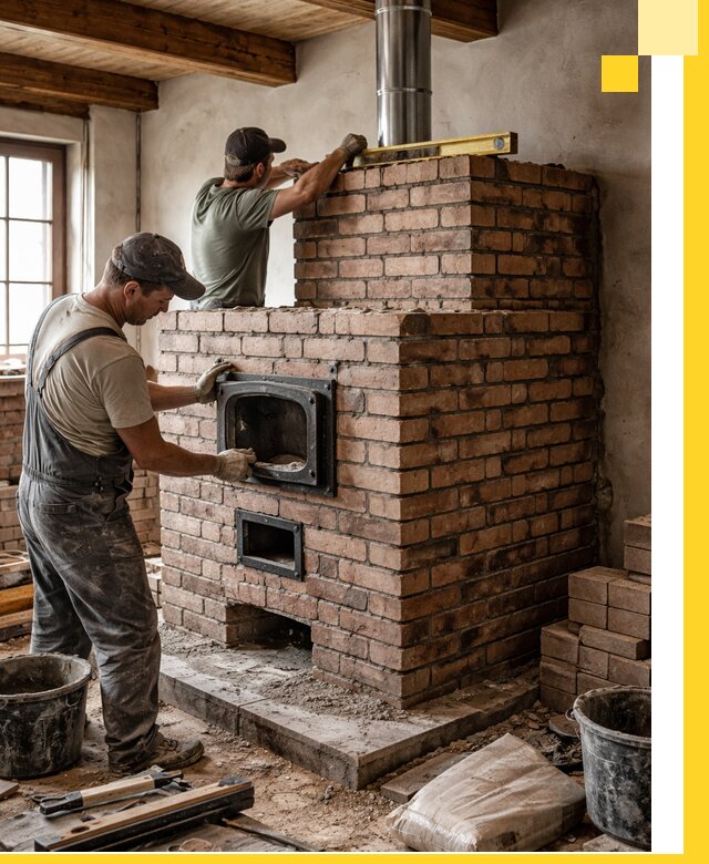 Печи для загородного дома под ключ в Сосногорске — монтаж и сервис