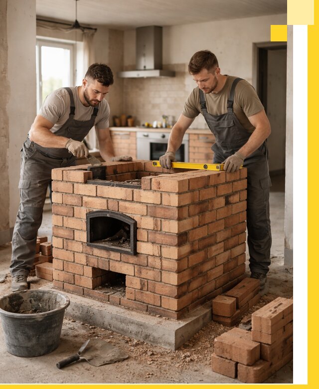 Установка и монтаж печей в частном доме в Сосногорске под ключ