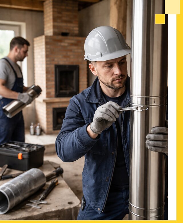 Профессиональный монтаж дымоходов для печей в Сосногорске