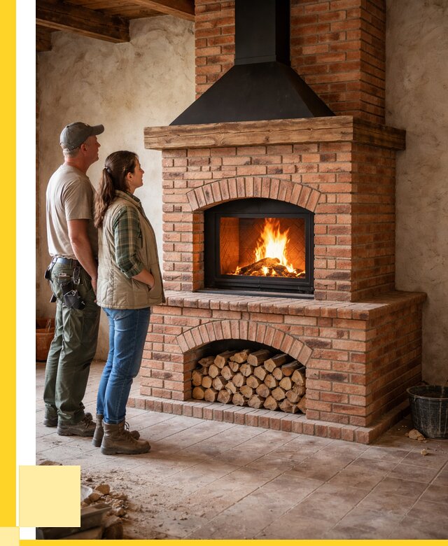 Печи камины из кирпича в Сосногорске от 123792 р. | ЭриданСно