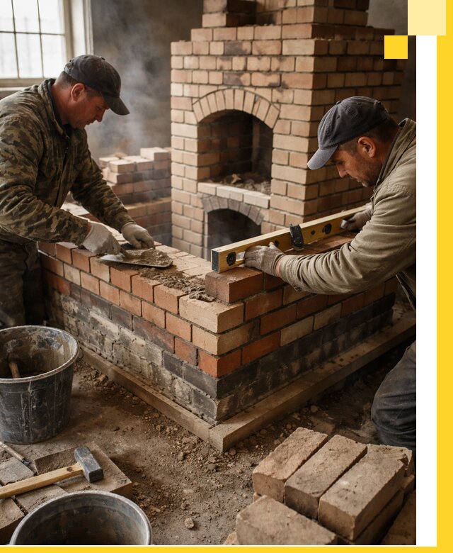 Изготовление и монтаж печей и каминов из кирпича в Сосногорске