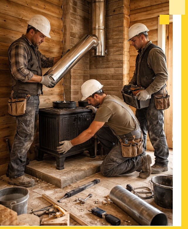 Профессиональный монтаж банных печей и дымоходов в Сосногорске