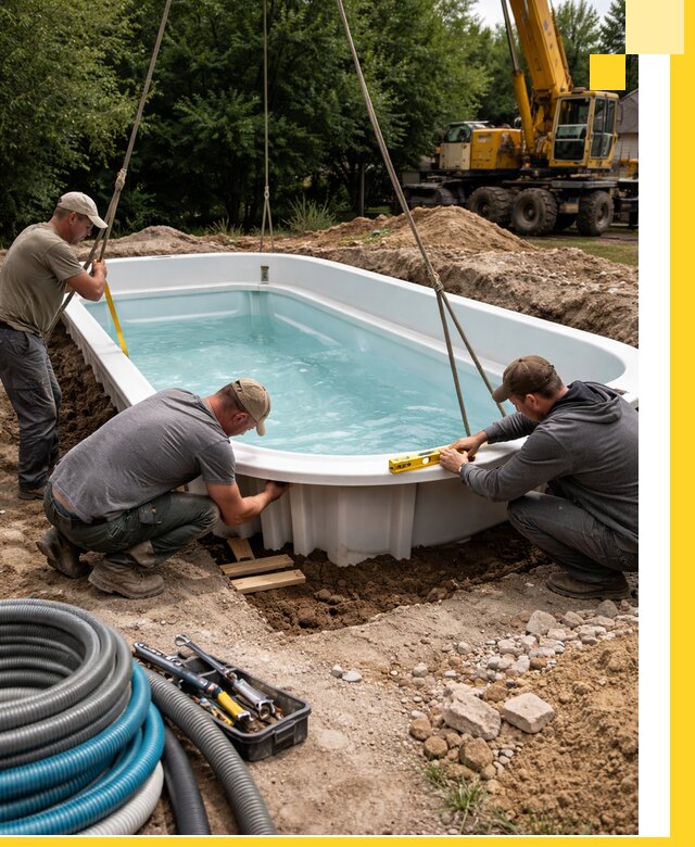 Установка и монтаж композитных бассейнов под ключ в Сосногорске