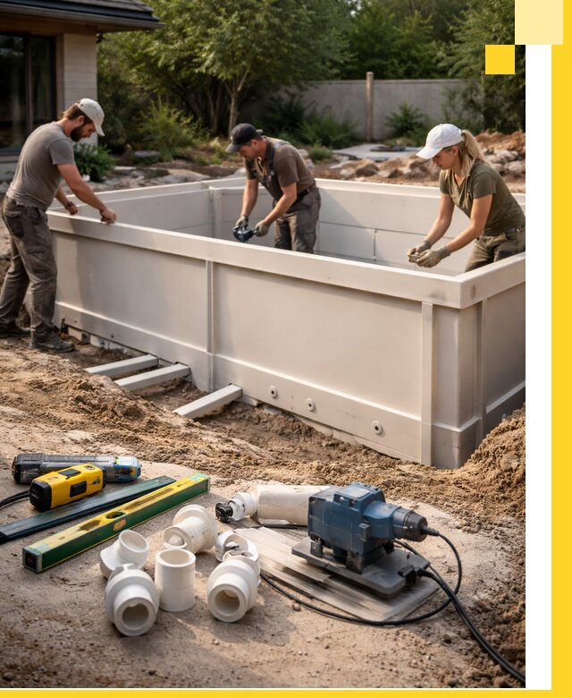 Установка полипропиленовых бассейнов под ключ в Сосногорске