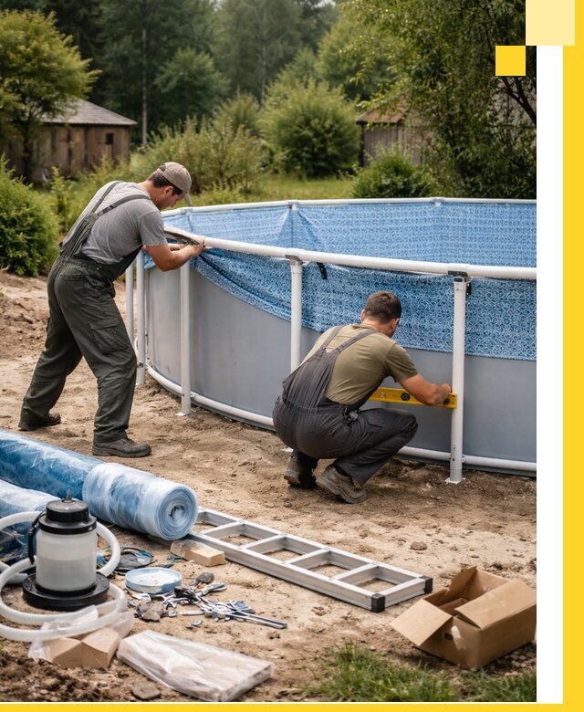 Установка и монтаж каркасных бассейнов в Сосногорске под ключ