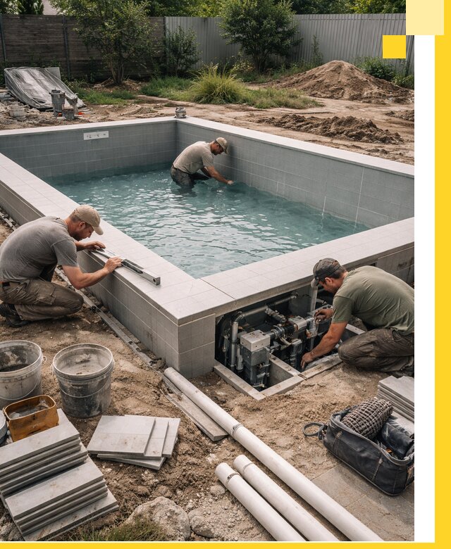 Строительство и монтаж бассейнов для дачи под ключ в Сосногорске