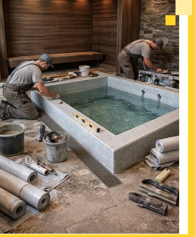 Установка и строительство бассейнов для сауны в Сосногорске