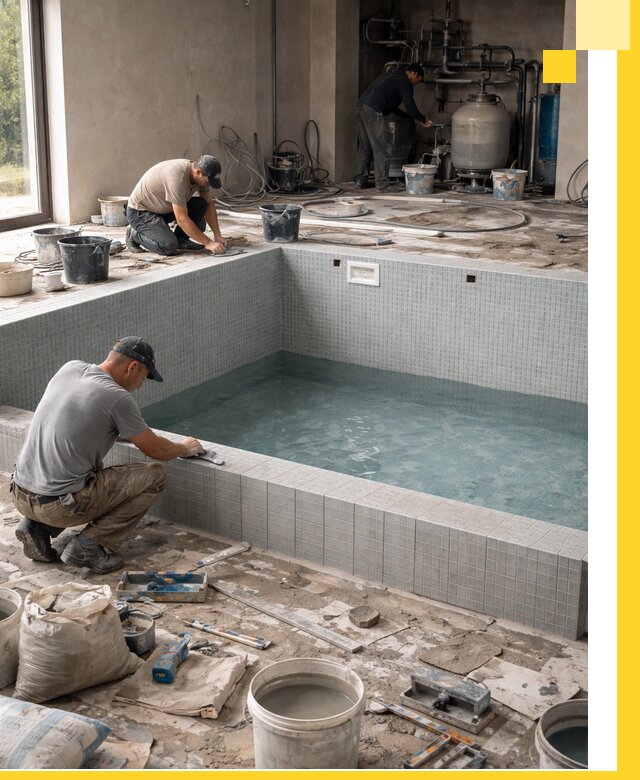 Строительство и монтаж бассейнов в помещении в Сосногорске