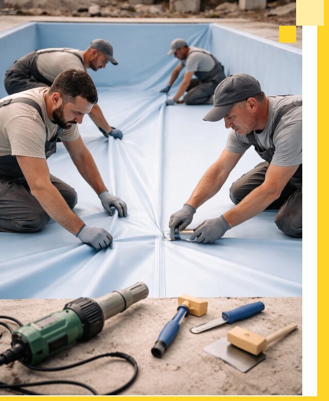 ПВХ пленка для бассейнов с монтажом и гарантией в Сосногорске