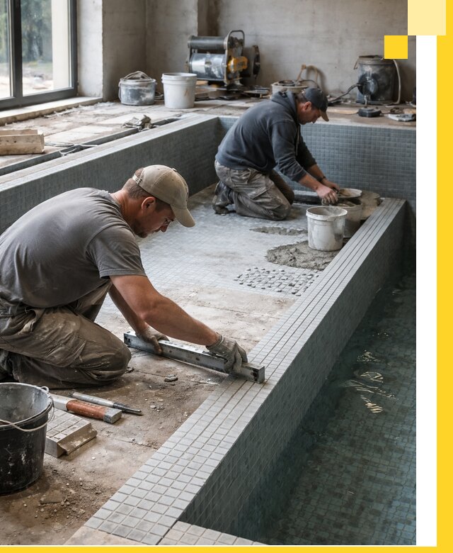 Строительство бассейна в частном доме в Сосногорске под ключ