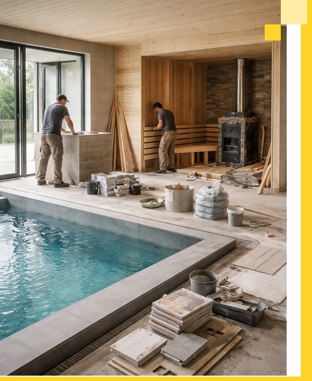 Проектирование и строительство бань с бассейном в Сосногорске