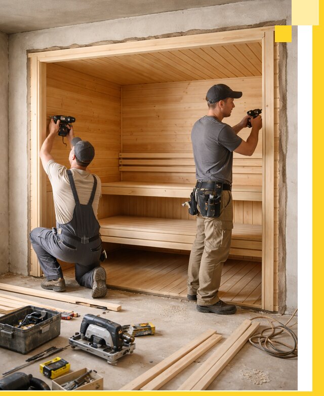 Монтаж саун под ключ в Сосногорске — проектирование и установка