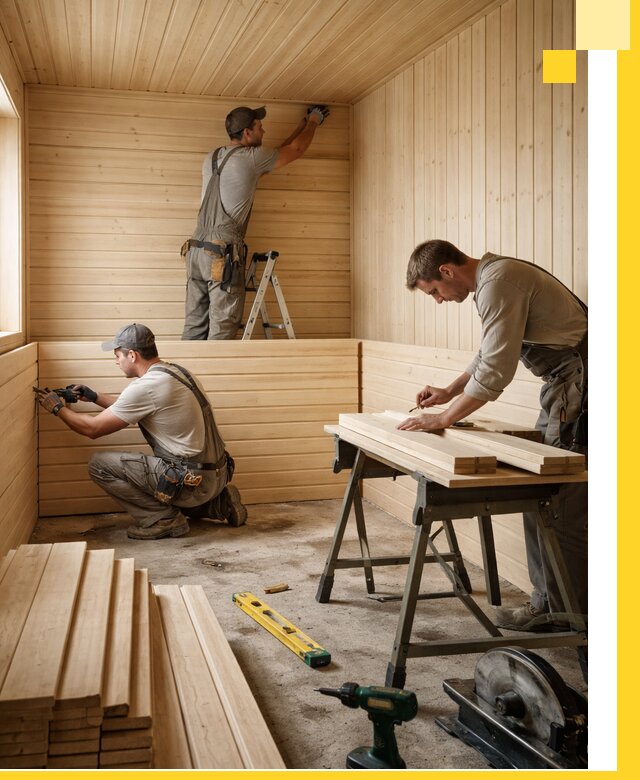 Обшивка саун в Сосногорске из натуральной древесины под ключ