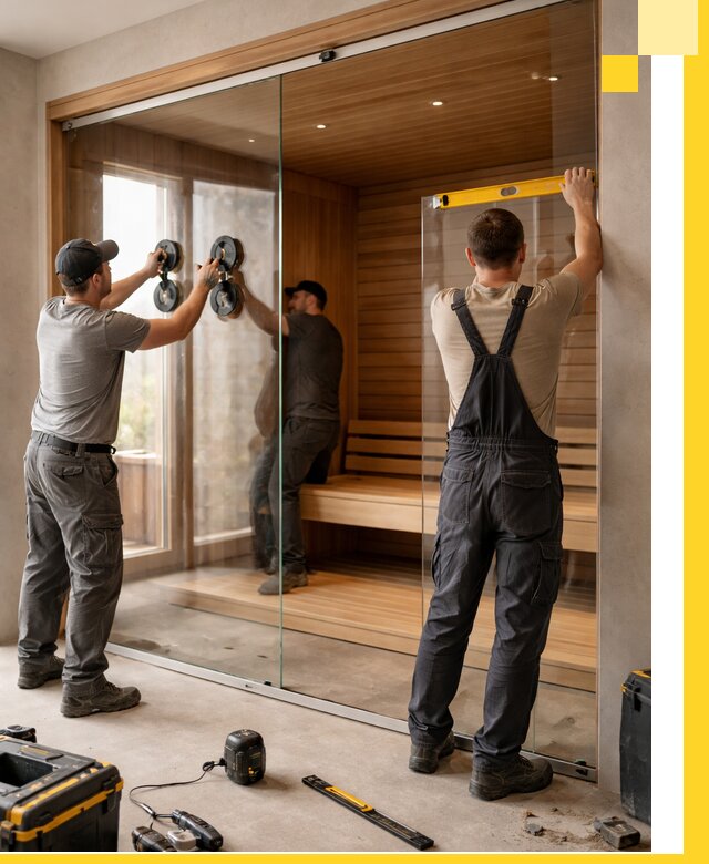 Производство и монтаж стеклянных саун под ключ в Сосногорске