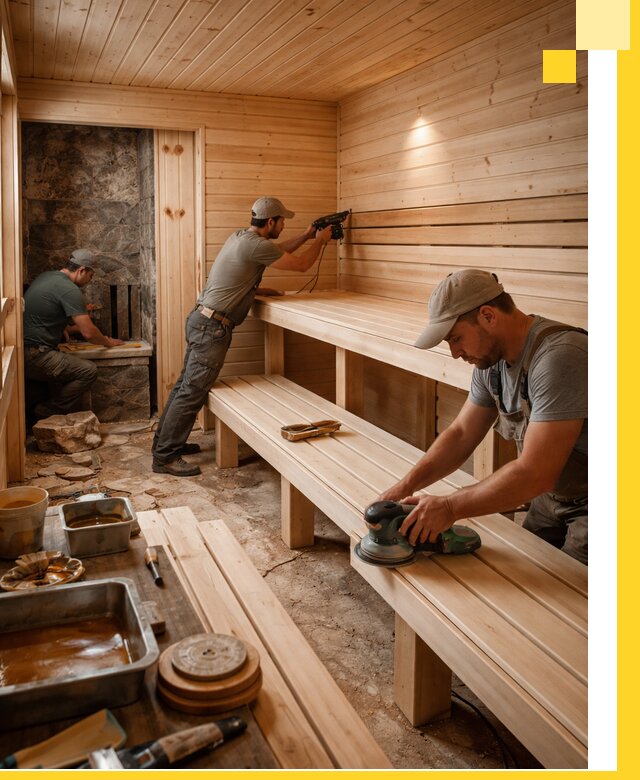 Профессиональная отделка бань в Сосногорске под ключ, с гарантией