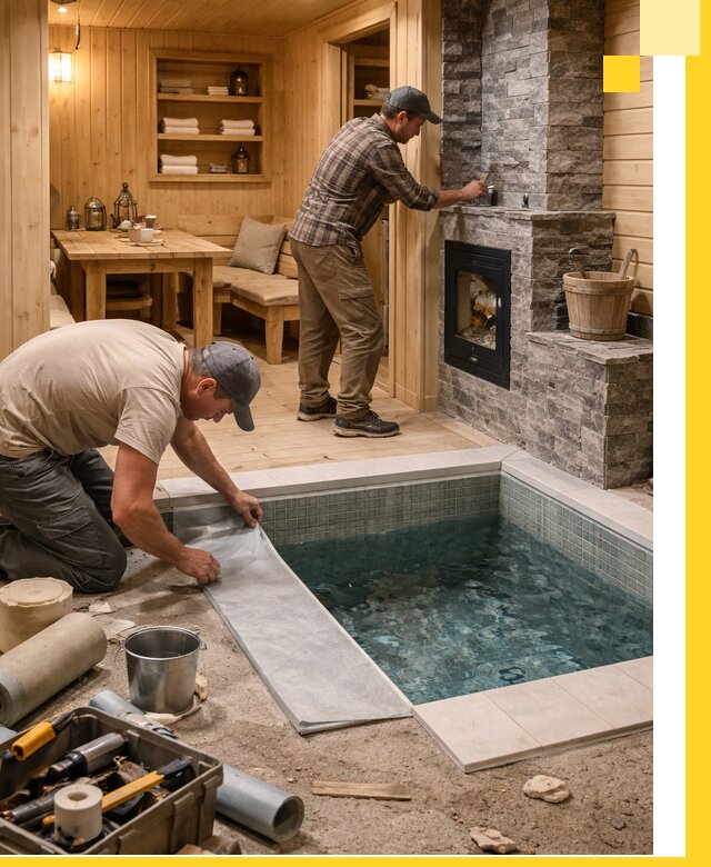 Строительство бань с комнатой отдыха под ключ в Сосногорске