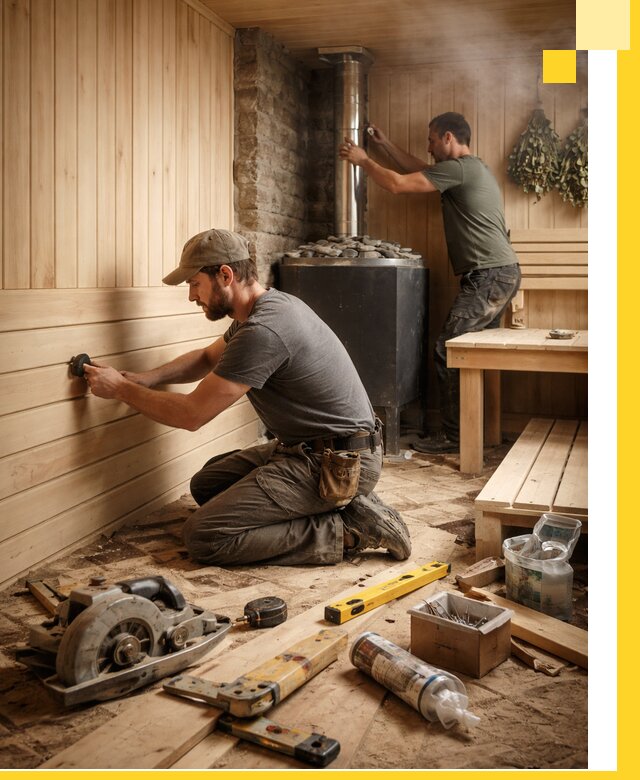 Полное строительство и оснащение парных под ключ в Сосногорске