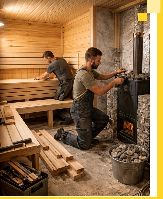 Дизайн и строительство интерьеров бань под ключ в Сосногорске