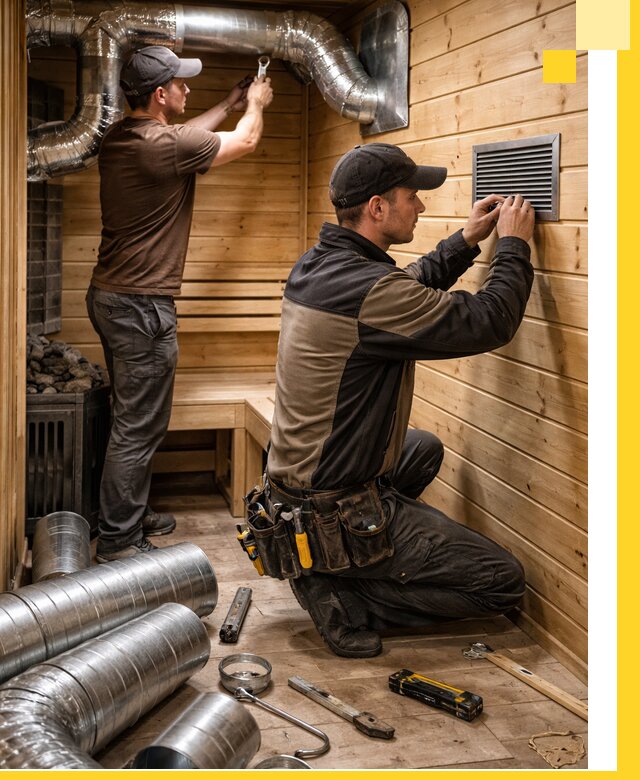 Проектирование и монтаж вентиляции бани в Сосногорске под ключ