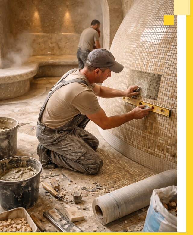 Хамам под ключ в Сосногорске: проектирование, строительство, отделка