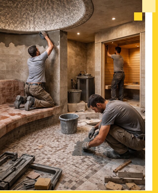 Проект и строительство хамама бани и сауны под ключ в Сосногорске