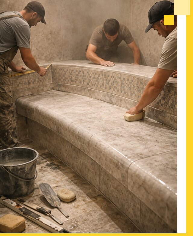 Изготовление и установка сидений для хамама в Сосногорске