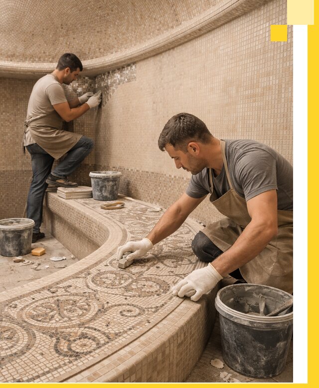 Плитка для хамама в Сосногорске, укладка, подбор и поставка